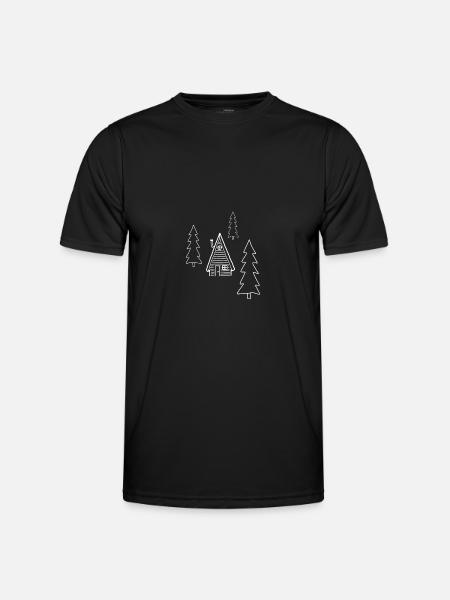 Hütte für Förster, Jäger und Wanderer - Männer Funktions-T-Shirt - Schwarz