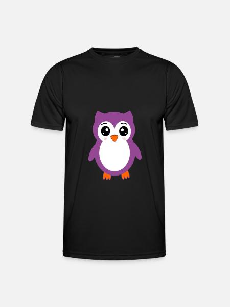 süßes kawaii Eulen T-shirt Geschenk Weihnachten - Männer Funktions-T-Shirt - Schwarz