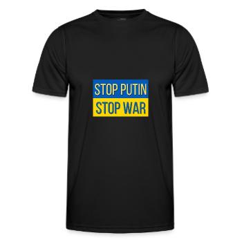 Stop Putin stop war - Männer Funktions-T-Shirt - Schwarz - Vorne - AI Model Male 178 dark (178cm)