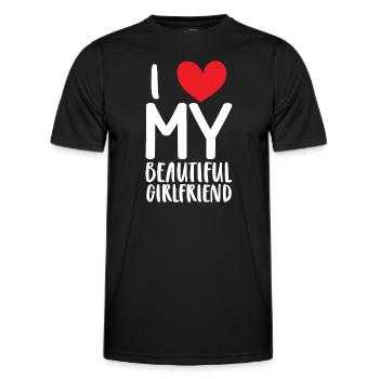 Paare Liebe Herz Freund Geschenkidee Beziehung - Männer Funktions-T-Shirt - Schwarz - Vorne - AI Model Male 178 dark (178cm)
