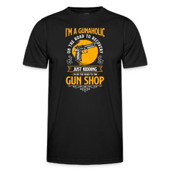 Weapon Shot Gun Owner Sports Shooting - Men's Functional T-Shirt - black - Front - AI Model Male 178 dark (178cm)
