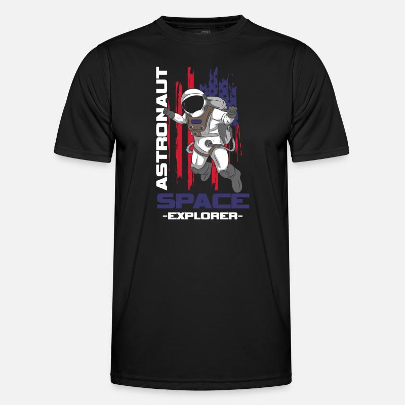 Astronaut Spacesuit Rocket - Men's Functional T-Shirt - black