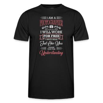 Fotografie Fotografin Kunst Motiv - Männer Funktions-T-Shirt - Schwarz - Vorne - AI Model Male 178 dark (178cm)
