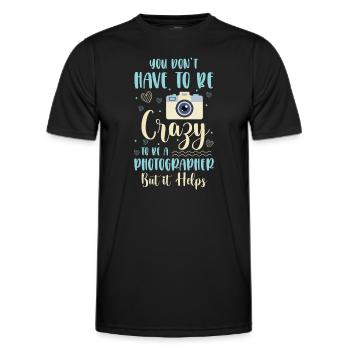 Photographer Photography Lens Digital Camera - Men's Functional T-Shirt - black - Front - AI Model Male 178 dark (178cm)