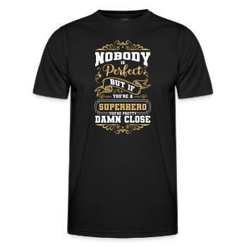 Everyday Heroes Cape Superpowers - Men's Functional T-Shirt - black - Front - AI Model Male 178 dark (178cm)