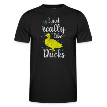Duck Quack Nature - Men's Functional T-Shirt - black - Front - AI Model Male 178 dark (178cm)