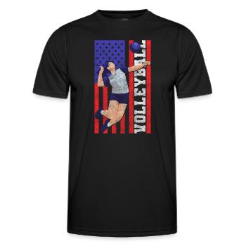 Volleyball team player - Men's Functional T-Shirt - black - Front - AI Model Male 178 dark (178cm)