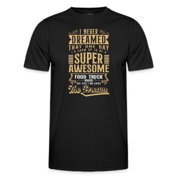 Food Truck Food Foodtrucker Fries - Men's Functional T-Shirt - black - Front - AI Model Male 178 dark (178cm)