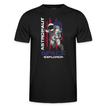 Astronaut Raumfahrt Schwerelos Galaxie - Männer Funktions-T-Shirt - Schwarz - Vorne - AI Model Male 178 dark (178cm)