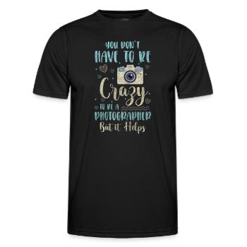 Camera Photography Lens Photo Shoot - Men's Functional T-Shirt - black - Front - AI Model Male 178 dark (178cm)