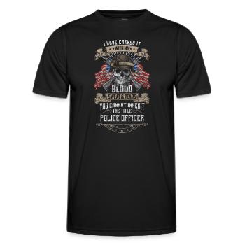 Policewoman, Law Enforcer, Siren - Men's Functional T-Shirt - black - Front - AI Model Male 178 dark (178cm)