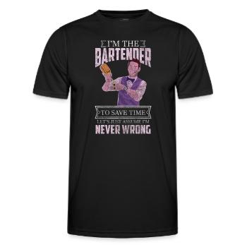 Barkeeper Disko Shaker Humor - Männer Funktions-T-Shirt - Schwarz - Vorne - AI Model Male 178 dark (178cm)