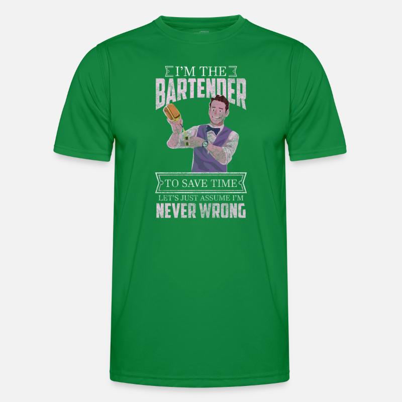 Barkeeper Disko Shaker Humor Männer Funktions-T-Shirt