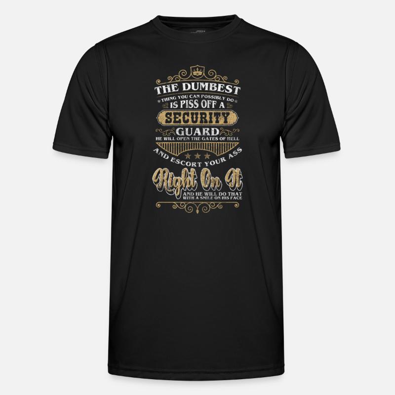 Security Pförtner Beruf Aufpassen - Männer Funktions-T-Shirt - Schwarz