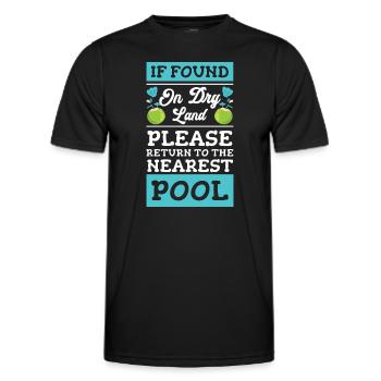 Pool Swimming Pool Bathing Diving - Men's Functional T-Shirt - black - Front - AI Model Male 178 dark (178cm)