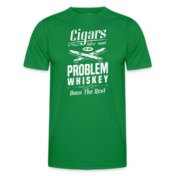 Zigarren Dampfen Whiskey Genuss - Männer Funktions-T-Shirt - Kelly Green - Vorne - AI Model Male 178 dark (178cm)