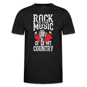Le rock est la musique de mon pays - T-shirt sport Homme - noir - Devant - AI Model Male 178 dark (178cm)