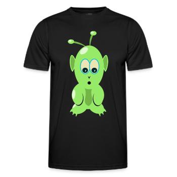 T-shirt martien, pour alien et OVNI fan - T-shirt sport Homme - noir - Devant - AI Model Male 178 dark (178cm)