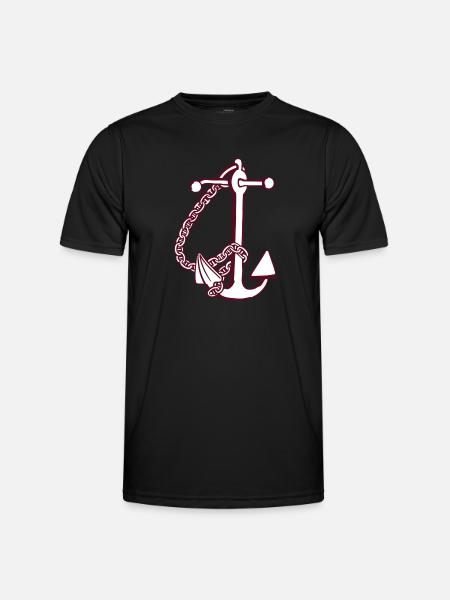anchor - anker - Männer Funktions-T-Shirt - Schwarz