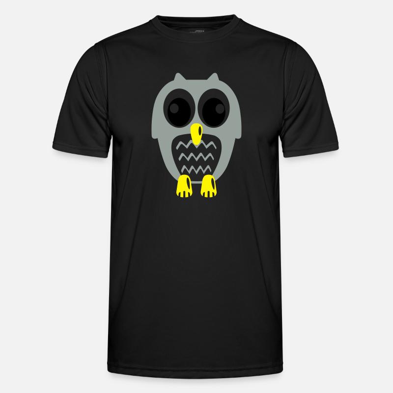 Süße Eule - Männer Funktions-T-Shirt - Schwarz