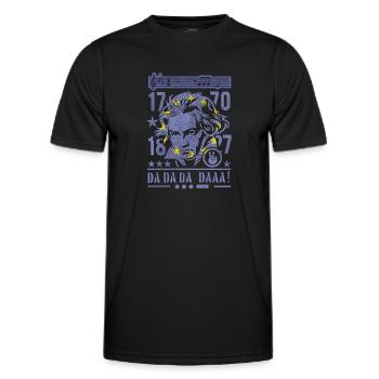 Beethoven Europa Design - Männer Funktions-T-Shirt - Schwarz - Vorne - AI Model Male 178 dark (178cm)