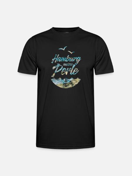 HAMBURG PERLE MOIN - Männer Funktions-T-Shirt - Schwarz