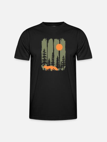 Fuchs im Wald Rotfuchs Natur - Männer Funktions-T-Shirt - Schwarz
