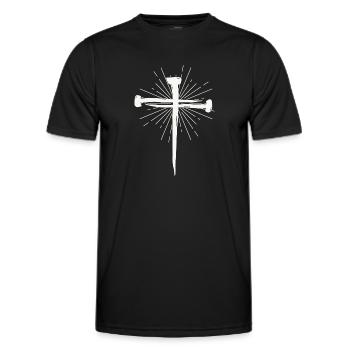 Kreuz aus Nägel - Männer Funktions-T-Shirt - Schwarz - Vorne - AI Model Male 178 dark (178cm)