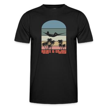 Relax & Enjoy - Men's Functional T-Shirt - black - Front - AI Model Male 178 dark (178cm)
