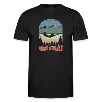 Relax & Enjoy - Men's Functional T-Shirt - black - Front - AI Model Male 178 dark (178cm)