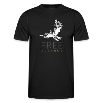 Libérez Assange Freedom pour Julian Assange Pigeon - T-shirt sport Homme - noir - Devant - AI Model Male 178 dark (178cm)