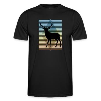 Cerf - T-shirt sport Homme - noir - Devant - AI Model Male 178 dark (178cm)