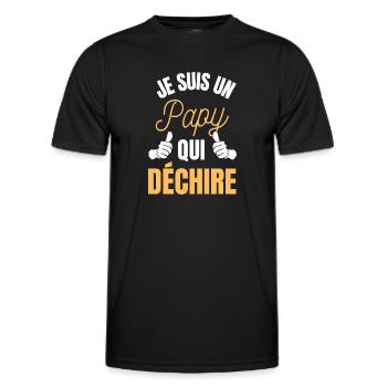 I'm a tearing grandpa - best grandpa - Men's Functional T-Shirt - black - Front - AI Model Male 178 dark (178cm)