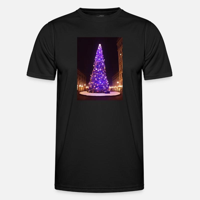 Purple Christmas Tree - Men's Functional T-Shirt - black