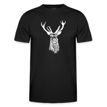Ich liebe Hirsche Hirsch - Männer Funktions-T-Shirt - Schwarz - Vorne - AI Model Male 178 dark (178cm)