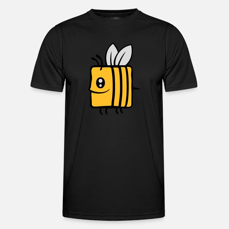 Square little cute bee - Men's Functional T-Shirt - black