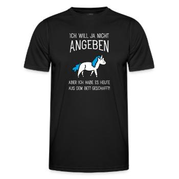 Ich Will Ja Nicht Angeben - Einhorn Morgenmuffel - Männer Funktions-T-Shirt - Schwarz - Vorne - AI Model Male 178 dark (178cm)