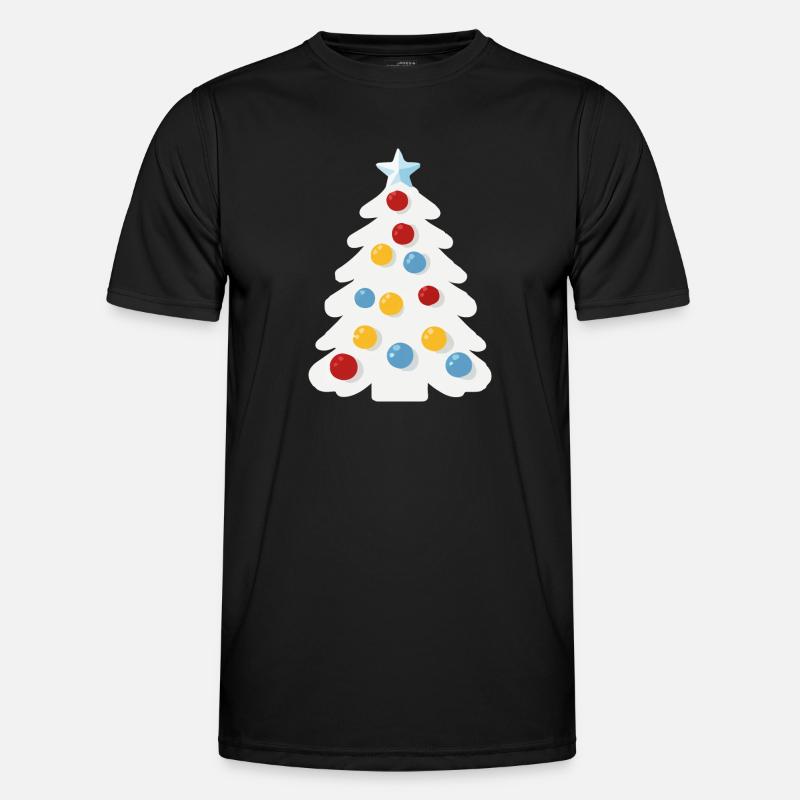 Verschneiter Weihnachtsbaum - Männer Funktions-T-Shirt - Schwarz