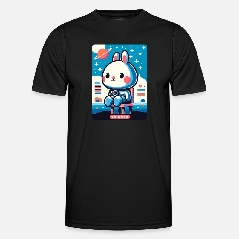 Space Explorer Bunny - Männer Funktions-T-Shirt - Schwarz