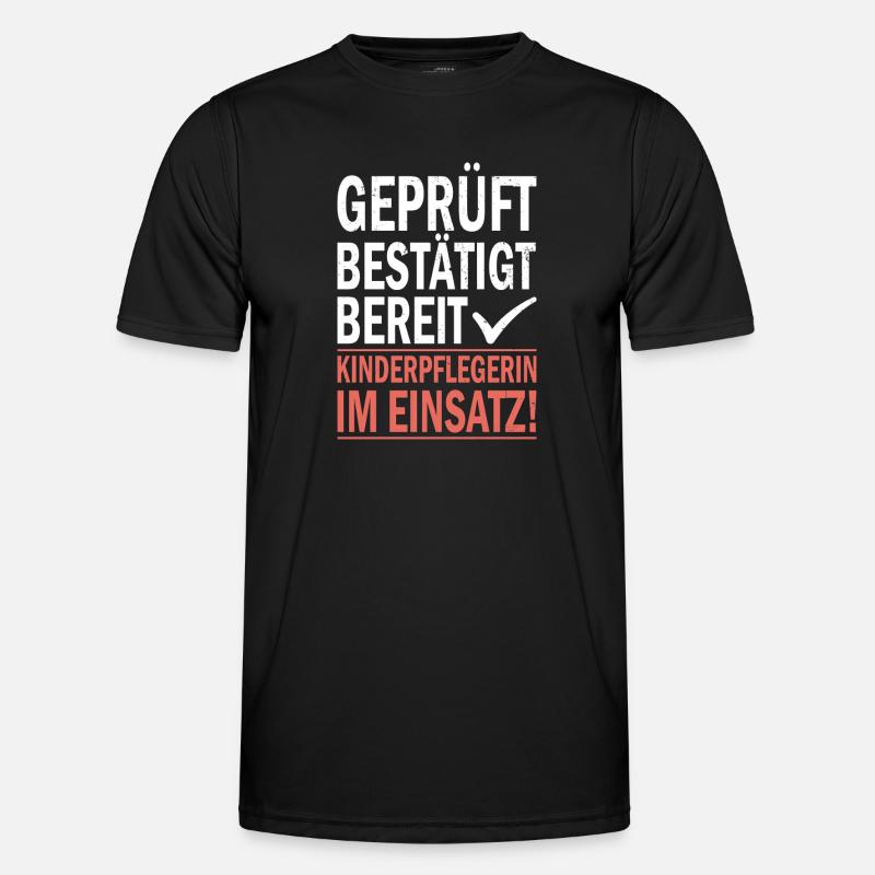 Geprüft Bestätigt Bereit Kinderpflegerin im Einsat - Männer Funktions-T-Shirt - Schwarz