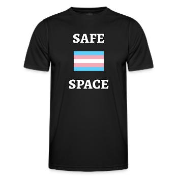 SAFE SPACE TRANS FLAGGE - Männer Funktions-T-Shirt - Schwarz - Vorne - AI Model Male 178 dark (178cm)