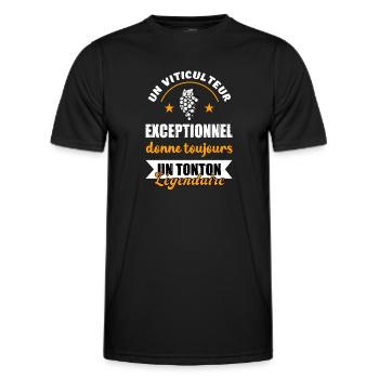 Un viticulteur exceptionnel donne toujours - T-shirt sport Homme - noir - Devant - AI Model Male 178 dark (178cm)