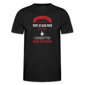 Mes profs avaient tort t-shirt boxeur pro - T-shirt sport Homme - noir - Devant - AI Model Male 178 dark (178cm)