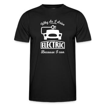 The electric car - Men's Functional T-Shirt - black - Front - AI Model Male 178 dark (178cm)