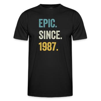 37 Years Old Epic Since 1987 37th Birthday - Men's Functional T-Shirt - black - Front - AI Model Male 178 dark (178cm)