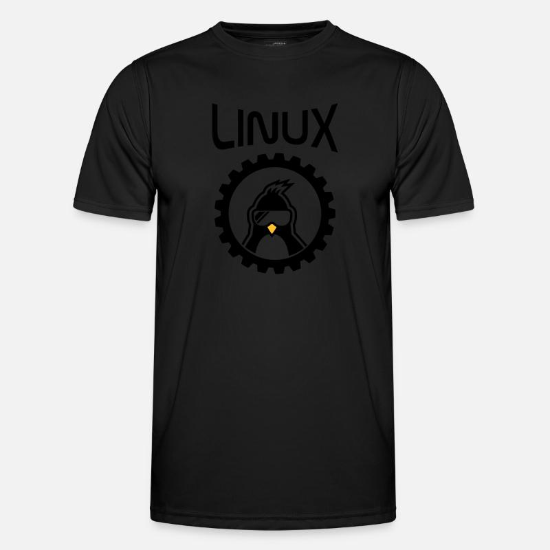 linux wheel - Männer Funktions-T-Shirt - Schwarz