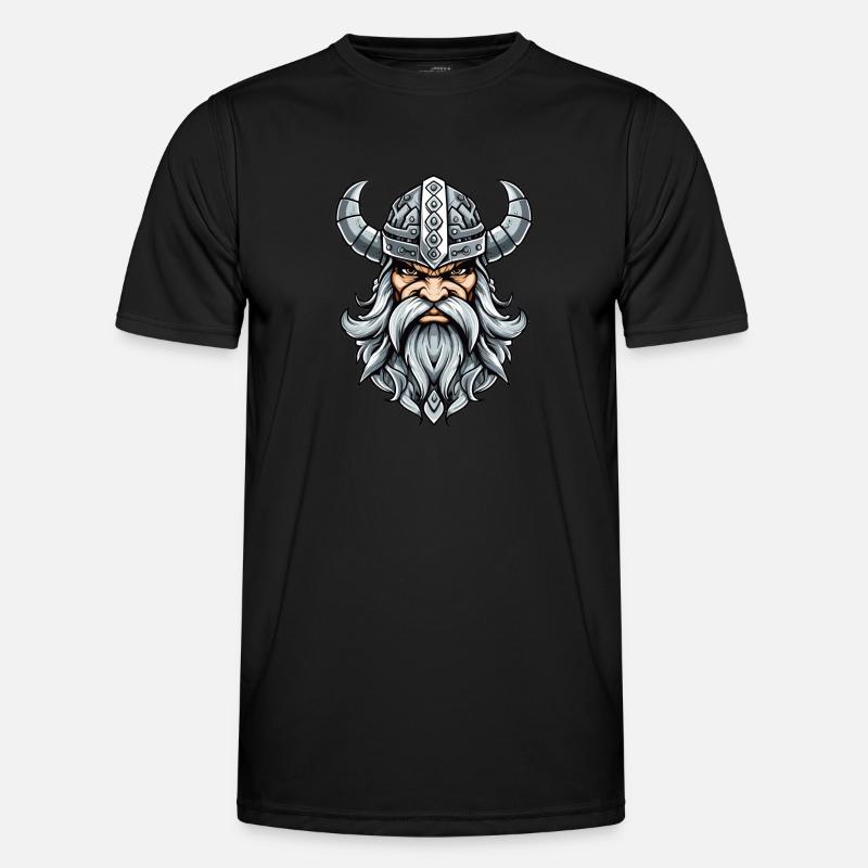 grimmiger Wikinger Männer Funktions-T-Shirt