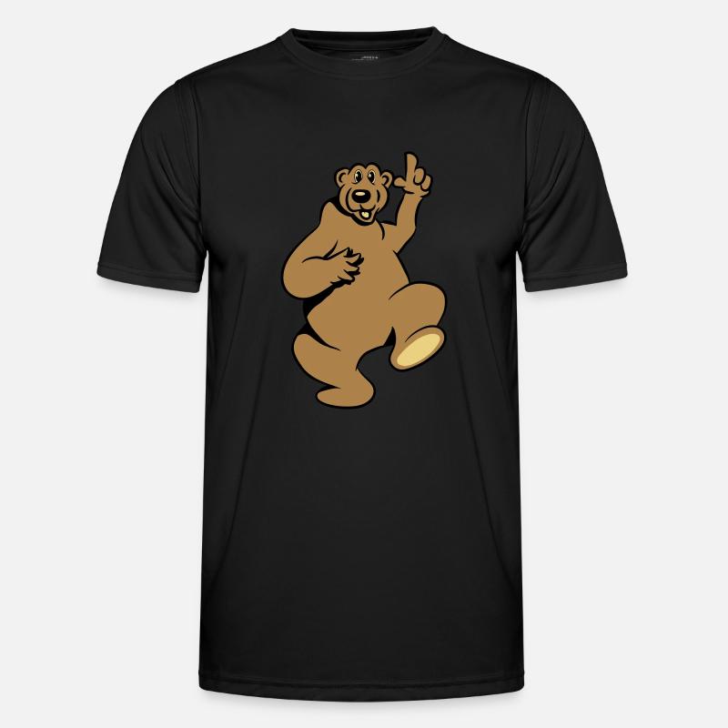 Bear happy funny - Men's Functional T-Shirt - black