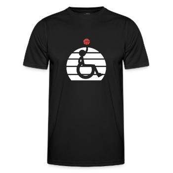 Rollstuhl - Männer Funktions-T-Shirt - Schwarz - Vorne - AI Model Male 178 dark (178cm)
