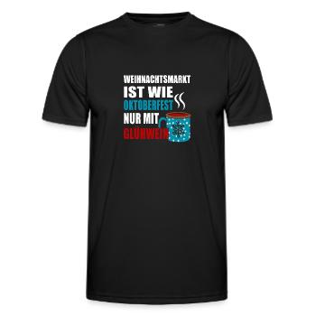 Weihnachtsmarkt nur mit Glühwein - Männer Funktions-T-Shirt - Schwarz - Vorne - AI Model Male 178 dark (178cm)